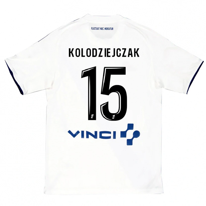 Danxen Kid Timothée Kolodziejczak #15 White Blue Away Jersey 2025/26 T-Shirt
