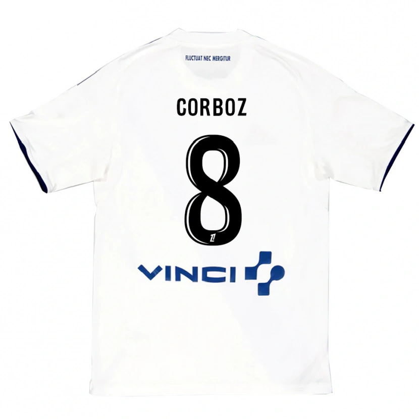 Danxen Kid Daphné Corboz #8 White Blue Away Jersey 2025/26 T-Shirt