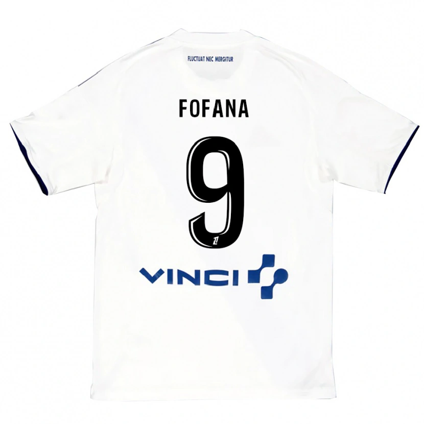 Danxen Kid Kyliann Fofana #9 White Blue Away Jersey 2025/26 T-Shirt
