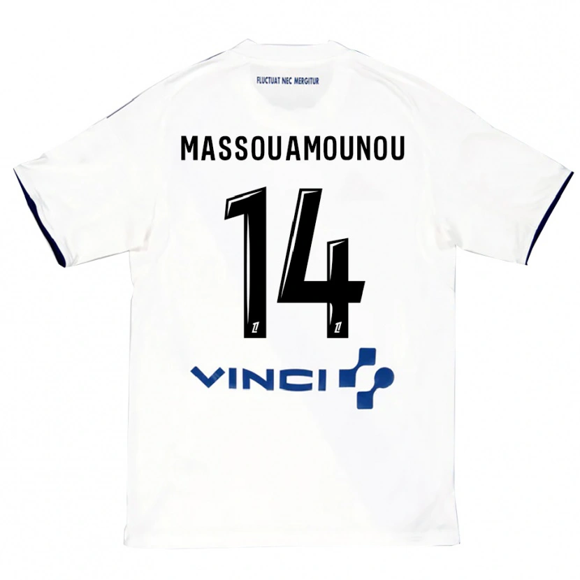 Danxen Kid Patino Massouamounou #14 White Blue Away Jersey 2025/26 T-Shirt