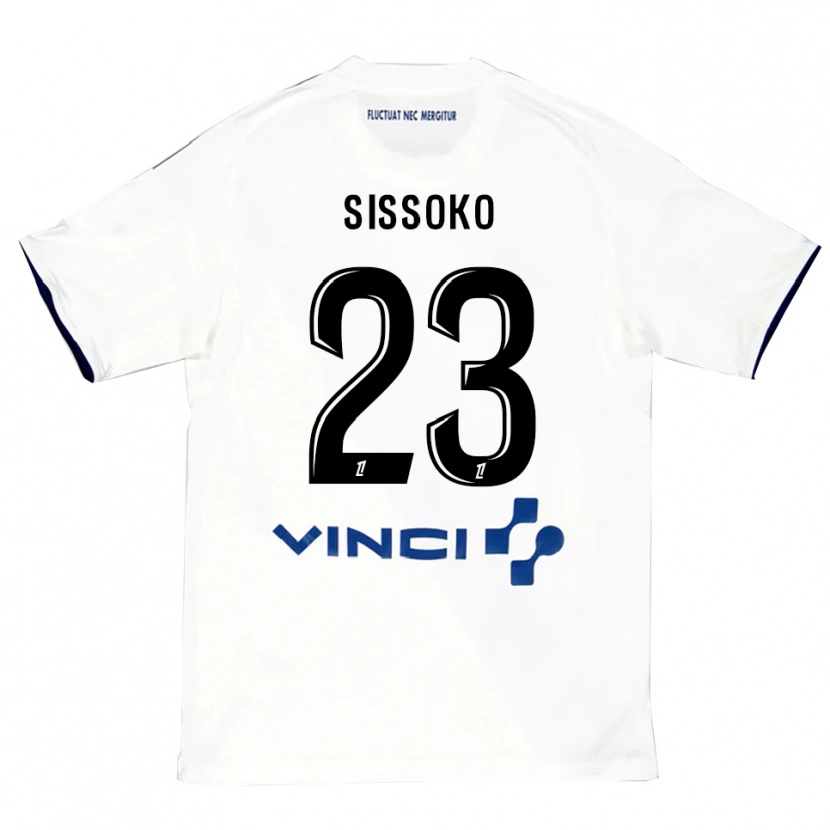 Danxen Kid Teninsoun Sissoko #23 White Blue Away Jersey 2025/26 T-Shirt