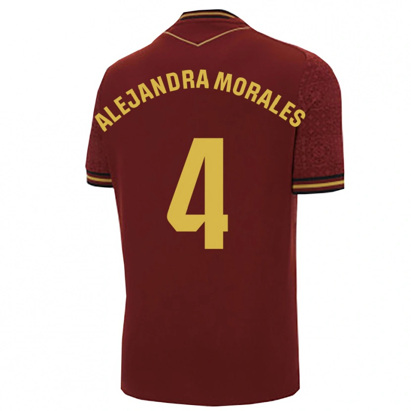 Danxen Kid Alejandra Morales Calvente #4 Burgundy Gold Away Jersey 2025/26 T-Shirt