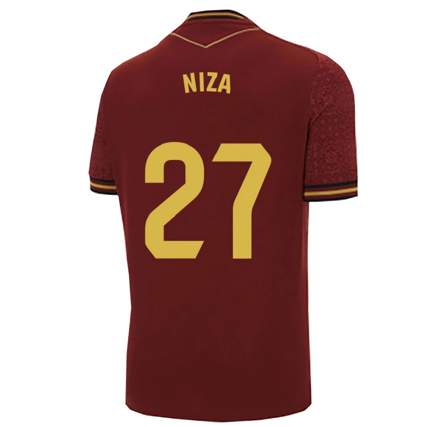 Danxen Kid Sergio Niza #27 Burgundy Gold Away Jersey 2025/26 T-Shirt