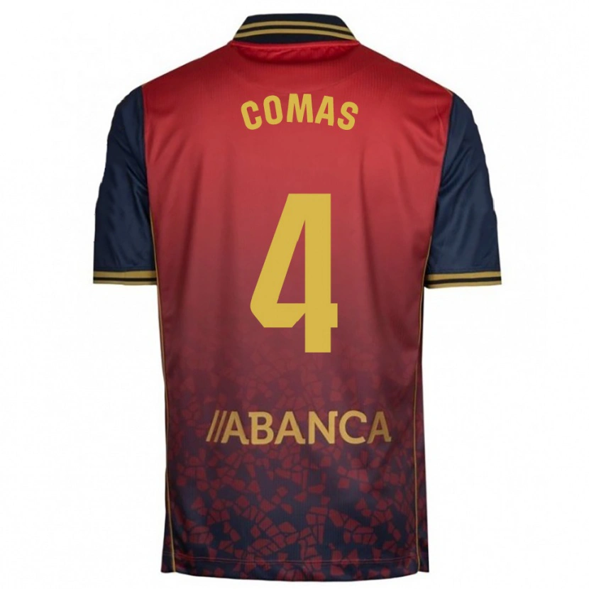 Danxen Kid Arnau Comas #4 Red Navy Away Jersey 2025/26 T-Shirt