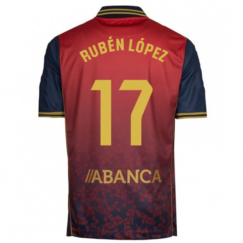 Danxen Kid Rubén López #17 Red Navy Away Jersey 2025/26 T-Shirt