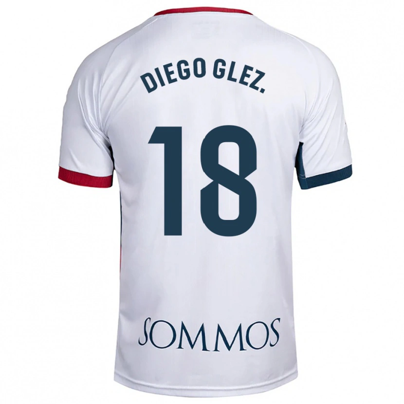 Danxen Kid Diego González #18 White Red Away Jersey 2025/26 T-Shirt