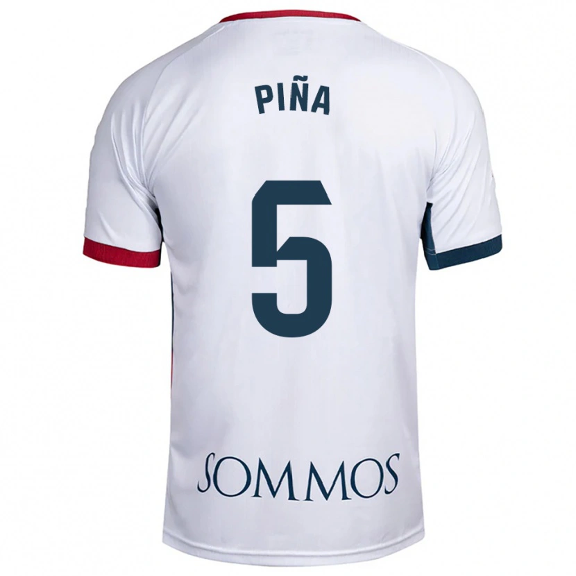 Danxen Kid Piña #5 White Red Away Jersey 2025/26 T-Shirt