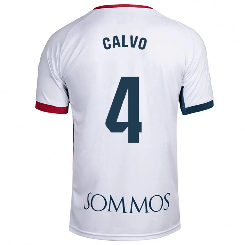 Danxen Kid Álex Calvo #4 White Red Away Jersey 2025/26 T-Shirt