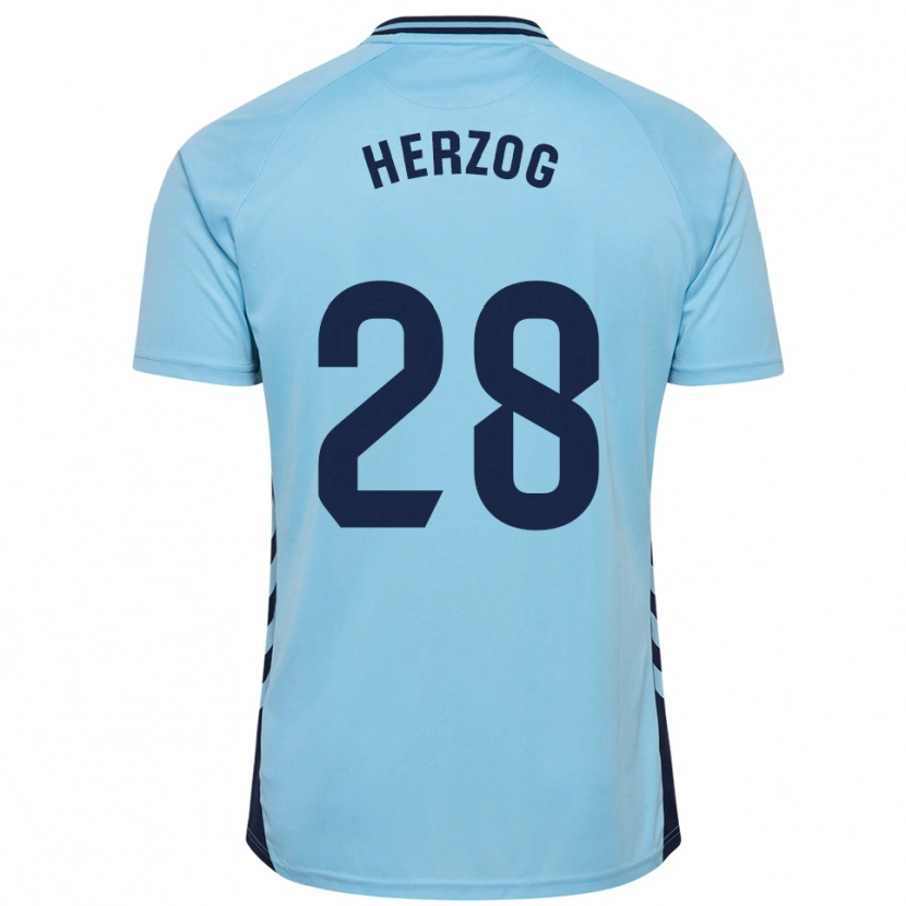 Danxen Kid Juanma Herzog #28 Sky Blue Away Jersey 2025/26 T-Shirt