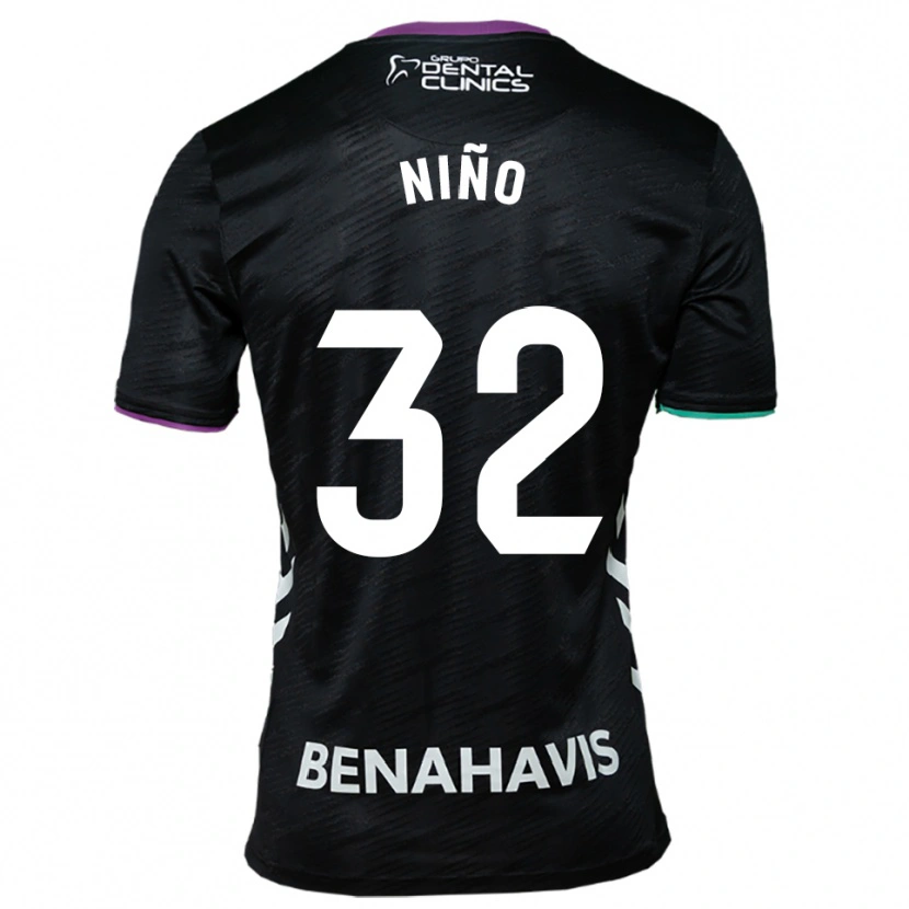 Danxen Kid Adrián Niño #32 Black Purple Green Away Jersey 2025/26 T-Shirt