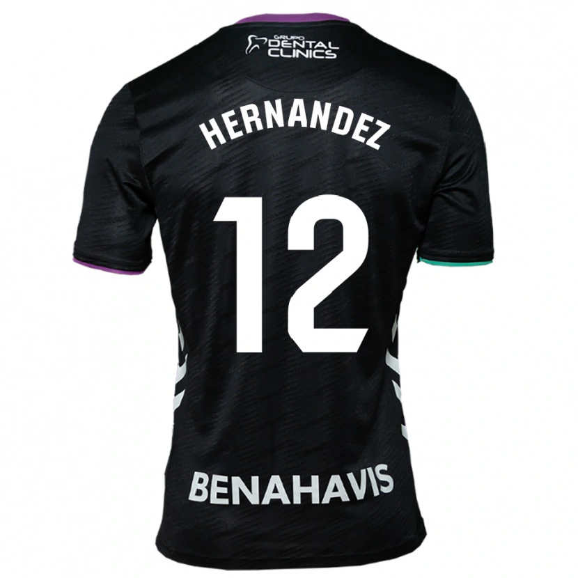 Danxen Kid Juanma Hernández #12 Black Purple Green Away Jersey 2025/26 T-Shirt