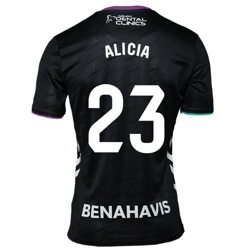 Danxen Kid Alicia Martínez Quiles #23 Black Purple Green Away Jersey 2025/26 T-Shirt