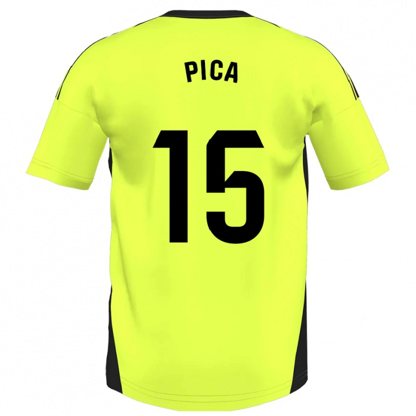 Danxen Kid Adrián Pica #15 Fluorescent Yellow Away Jersey 2025/26 T-Shirt