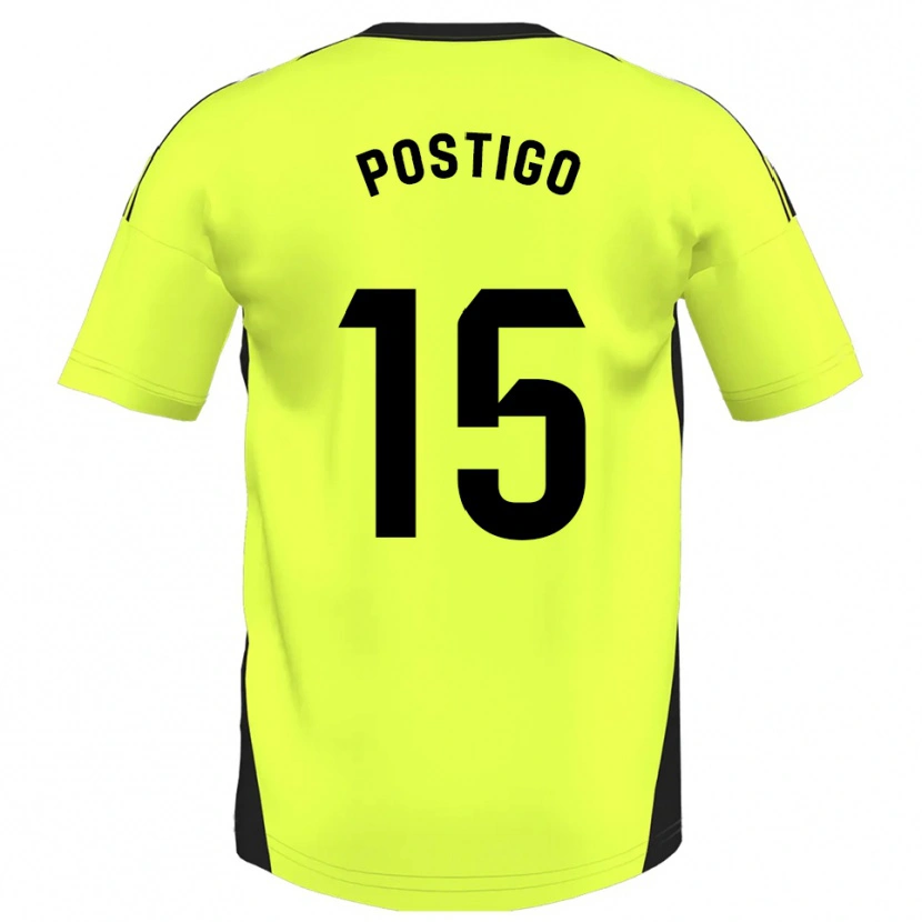 Danxen Kid Sergio Postigo #15 Fluorescent Yellow Away Jersey 2025/26 T-Shirt