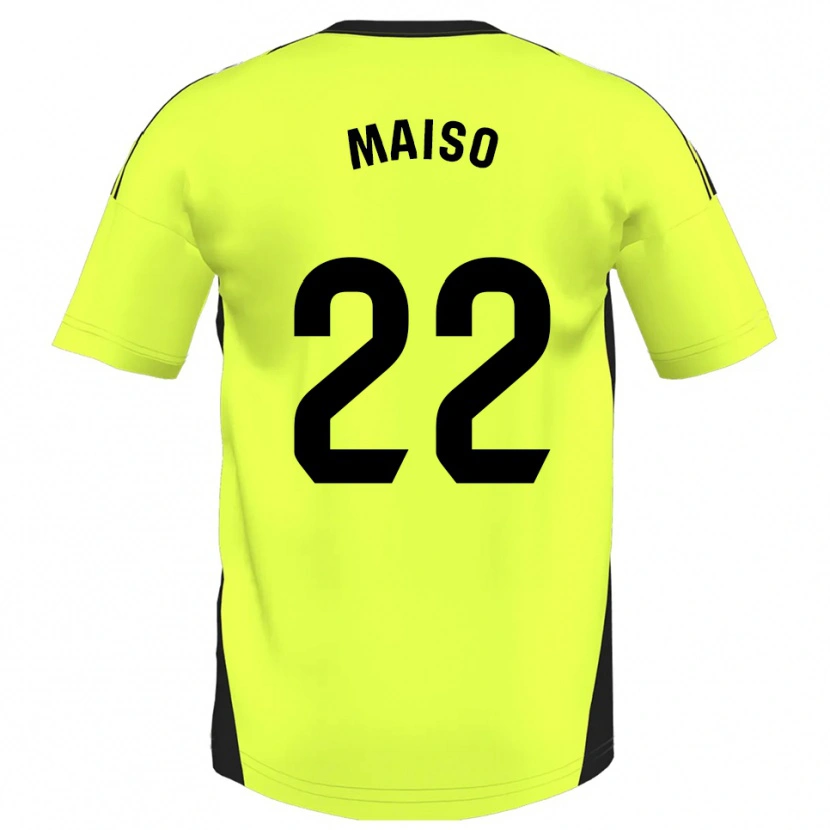 Danxen Kid Álvaro Maiso #22 Fluorescent Yellow Away Jersey 2025/26 T-Shirt