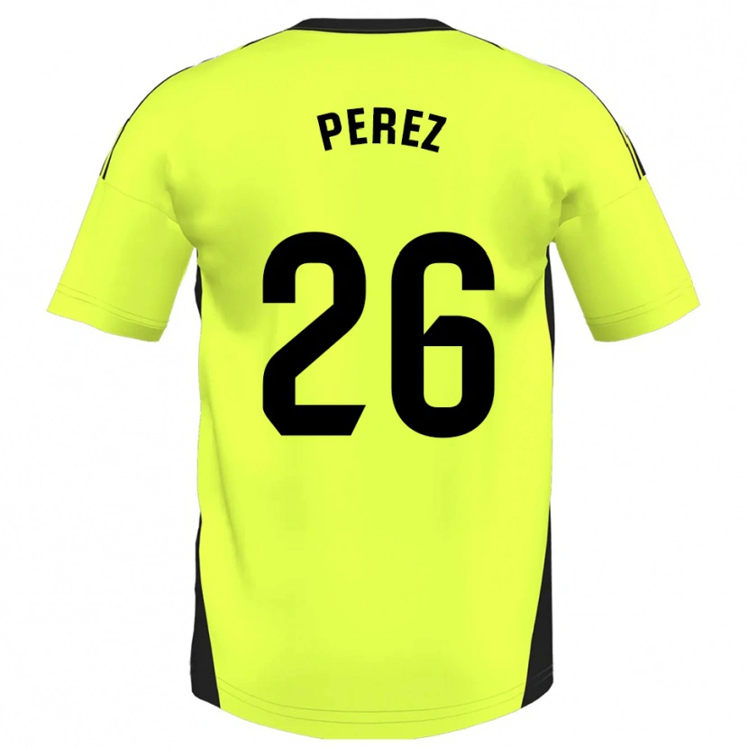 Danxen Kid Pablo Pérez #26 Fluorescent Yellow Away Jersey 2025/26 T-Shirt
