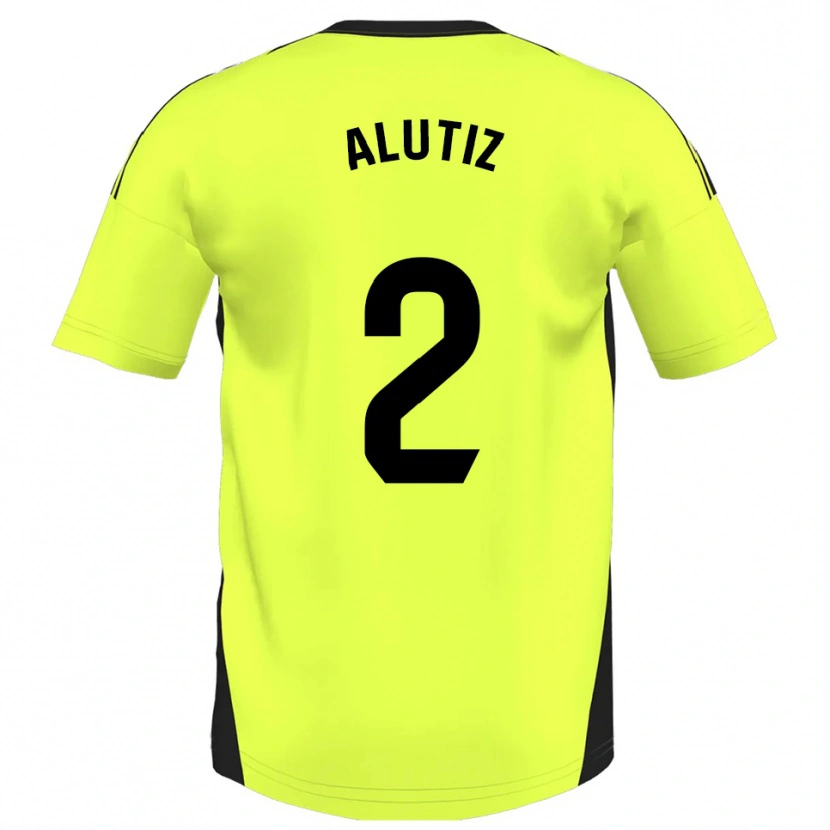 Danxen Kid Hodei Alutiz #2 Fluorescent Yellow Away Jersey 2025/26 T-Shirt