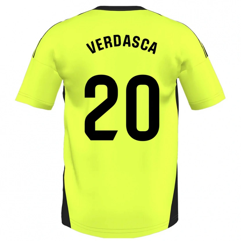 Danxen Kid Diogo Verdasca #20 Fluorescent Yellow Away Jersey 2025/26 T-Shirt