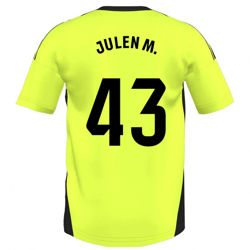 Danxen Kid Julen Martínez #43 Fluorescent Yellow Away Jersey 2025/26 T-Shirt
