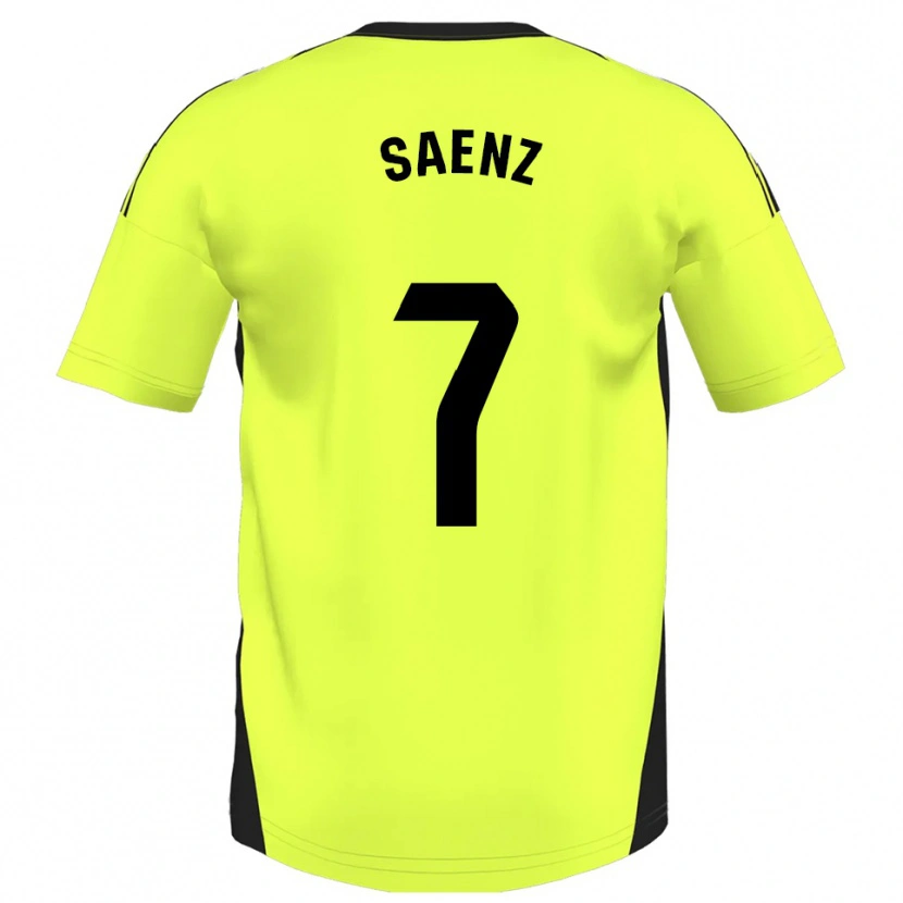 Danxen Kid Raúl Sáenz #7 Fluorescent Yellow Away Jersey 2025/26 T-Shirt