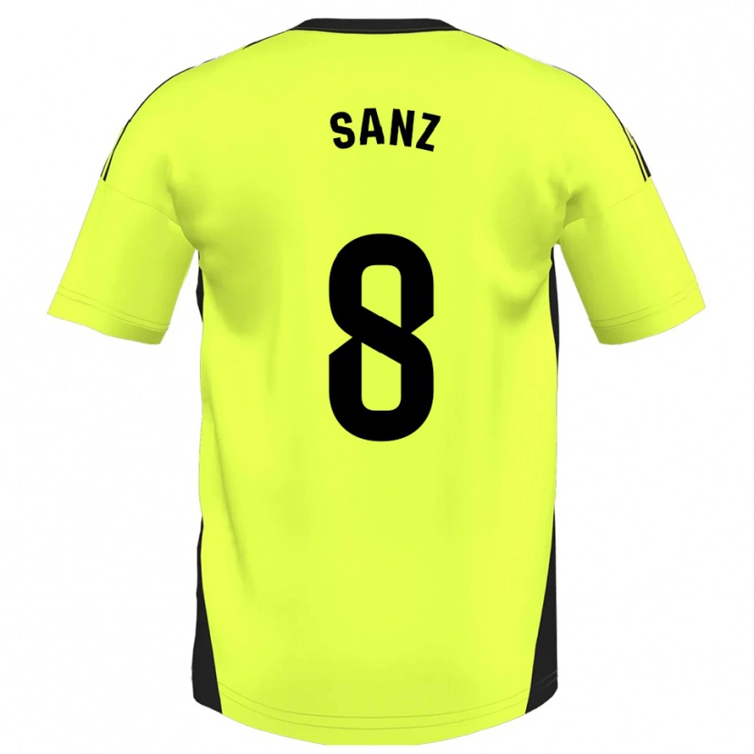 Danxen Kid Álvaro Sanz #8 Fluorescent Yellow Away Jersey 2025/26 T-Shirt