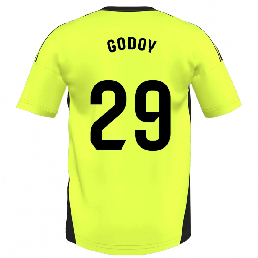 Danxen Kid Alan Godoy #29 Fluorescent Yellow Away Jersey 2025/26 T-Shirt