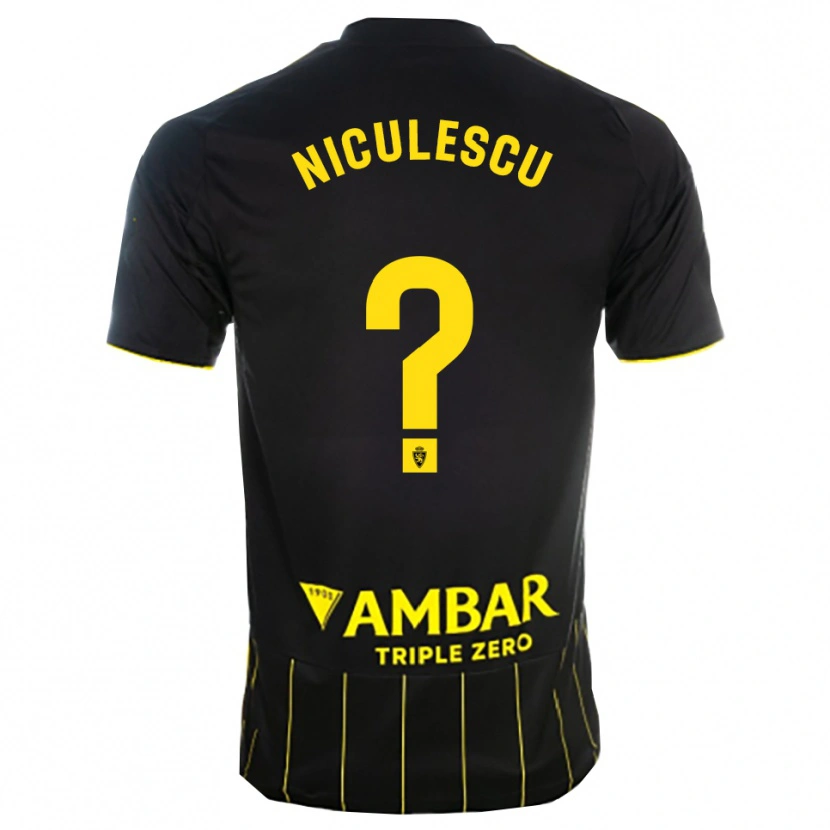 Danxen Kid Andrei Niculescu #0 Black Yellwo Away Jersey 2025/26 T-Shirt