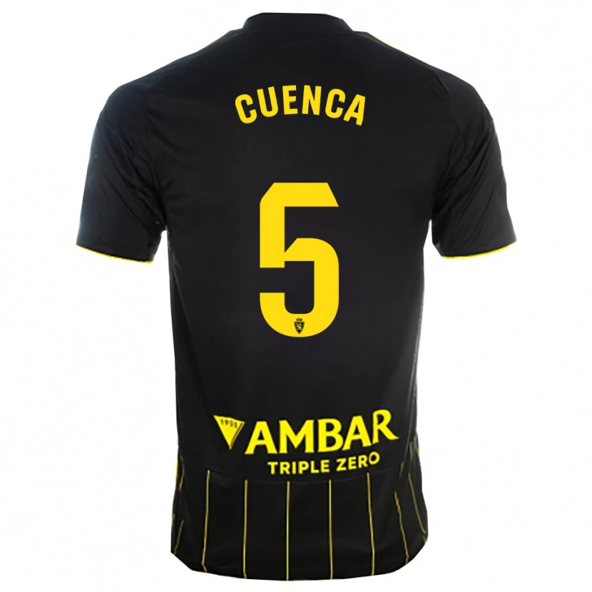 Danxen Kid Marcos Cuenca #5 Black Yellwo Away Jersey 2025/26 T-Shirt