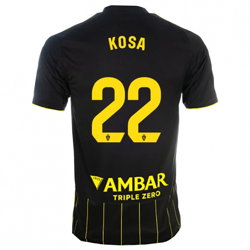Danxen Kid Sebastian Kosa #22 Black Yellwo Away Jersey 2025/26 T-Shirt