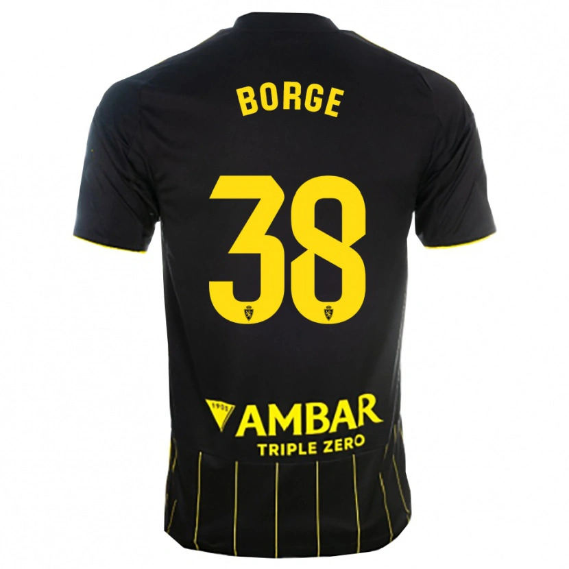 Danxen Kid Andrés Borge #38 Black Yellwo Away Jersey 2025/26 T-Shirt