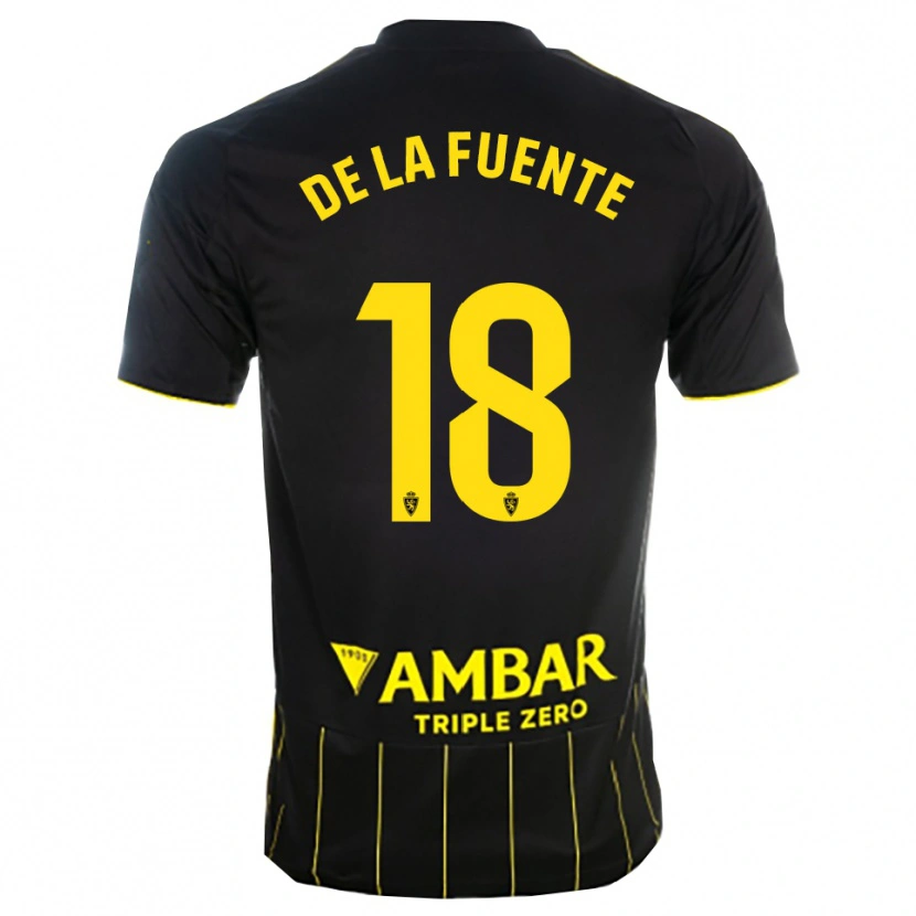Danxen Kid Paulino De La Fuente #18 Black Yellwo Away Jersey 2025/26 T-Shirt