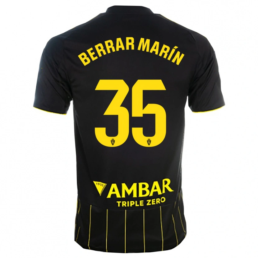 Danxen Kid Sergio Berrar #35 Black Yellwo Away Jersey 2025/26 T-Shirt