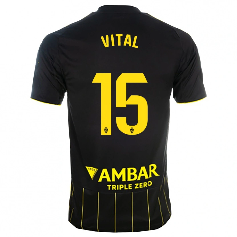 Danxen Kid Bernardo Vital #15 Black Yellwo Away Jersey 2025/26 T-Shirt