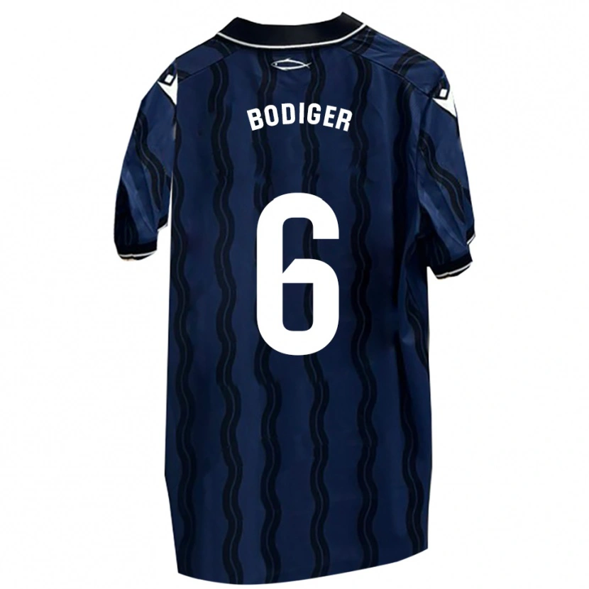 Danxen Kid Yann Bodiger #6 Dark Blue Black Away Jersey 2025/26 T-Shirt