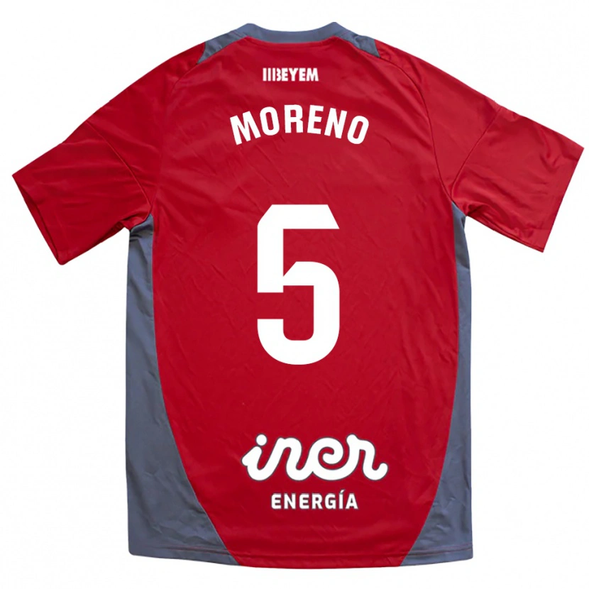 Danxen Kid Javi Moreno #5 Red Gray Away Jersey 2025/26 T-Shirt