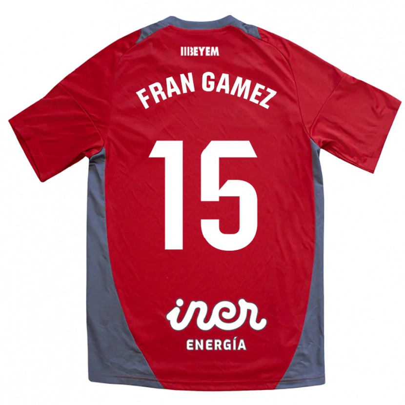 Danxen Kid Fran Gámez #15 Red Gray Away Jersey 2025/26 T-Shirt