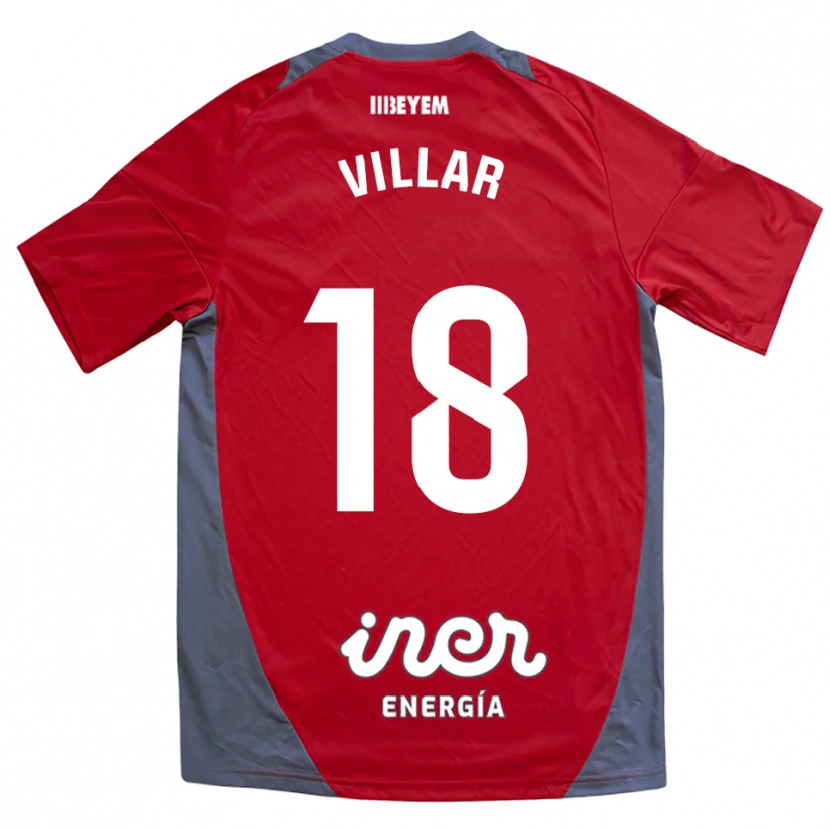 Danxen Kid Javi Villar #18 Red Gray Away Jersey 2025/26 T-Shirt