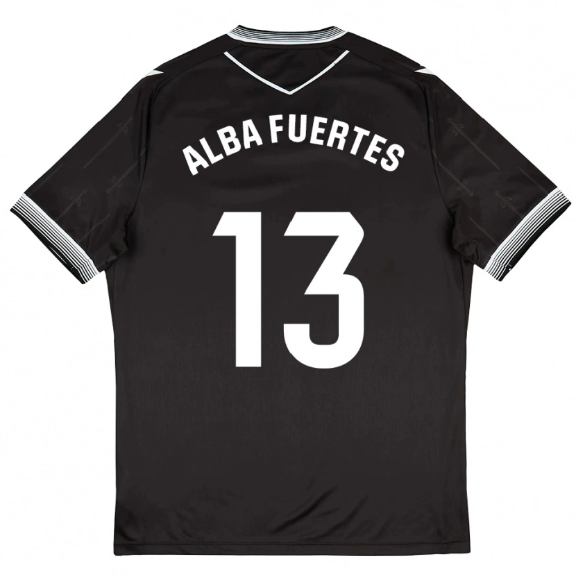 Danxen Kid Alba Fuertes #13 Black White Away Jersey 2025/26 T-Shirt