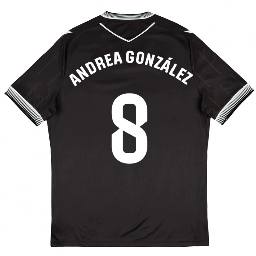 Danxen Kid Andrea González #8 Black White Away Jersey 2025/26 T-Shirt