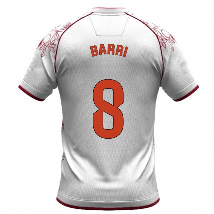 Danxen Kid Diego Barri #8 White Burgundy Away Jersey 2025/26 T-Shirt