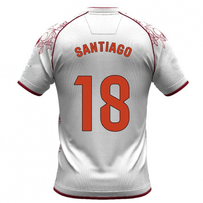 Danxen Kid Pablo Santiago #18 White Burgundy Away Jersey 2025/26 T-Shirt