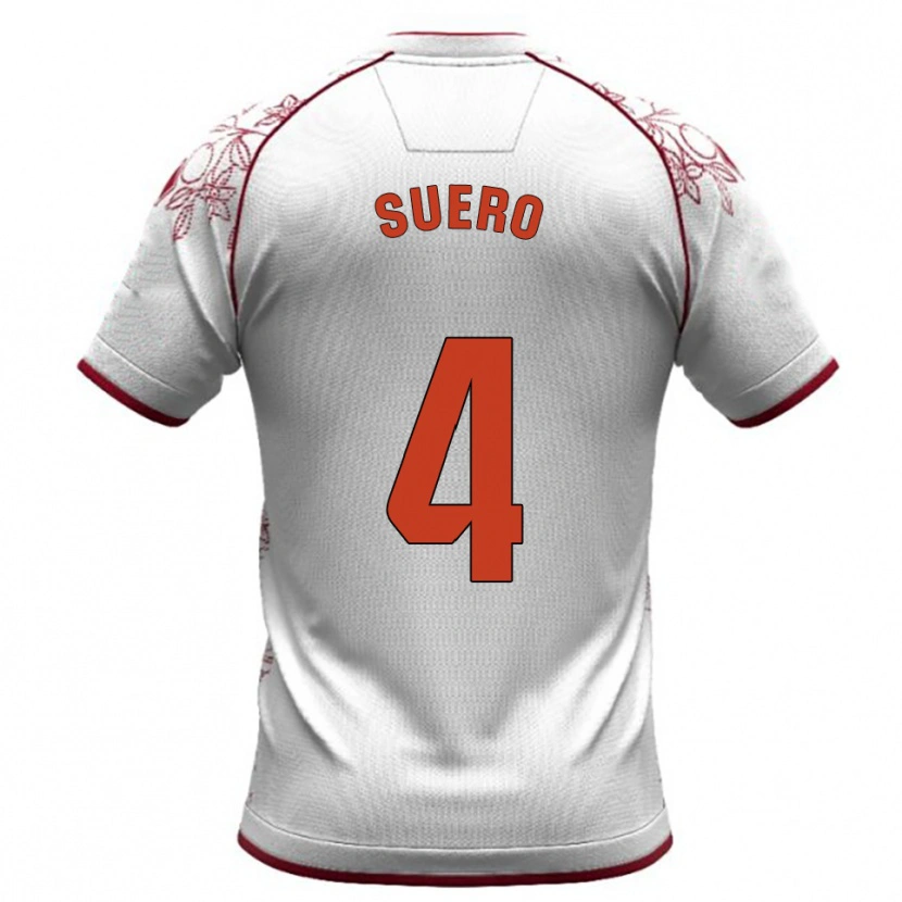 Danxen Kid Israel Suero #4 White Burgundy Away Jersey 2025/26 T-Shirt