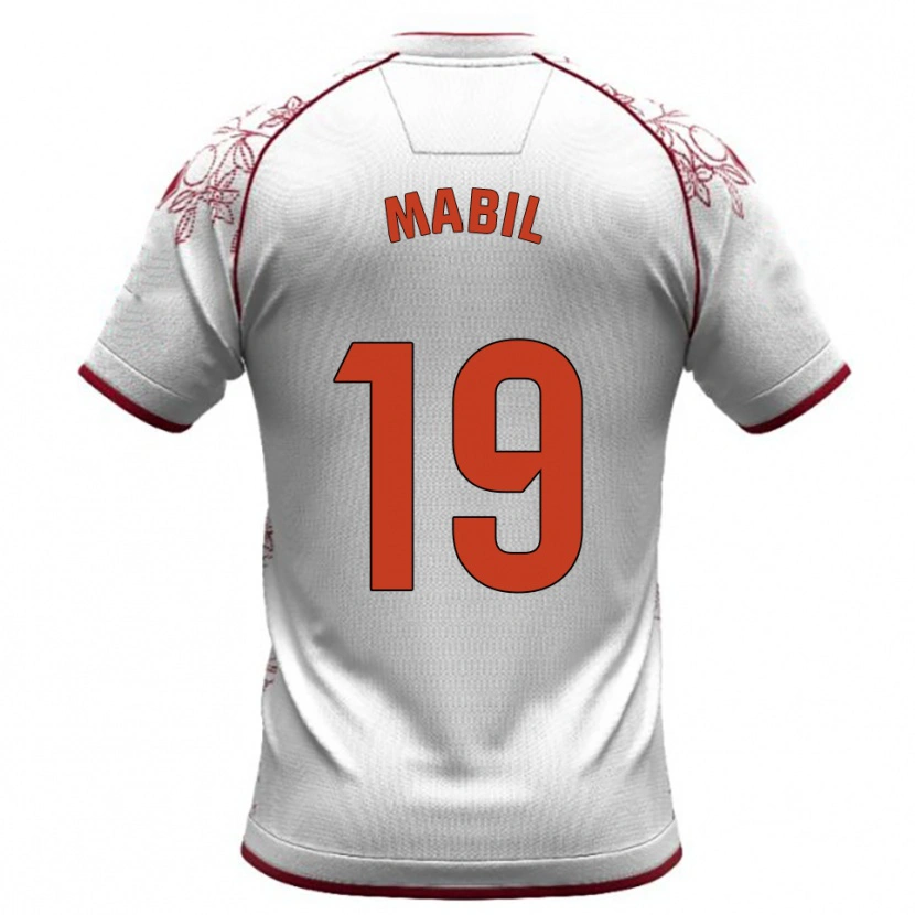 Danxen Kid Awer Mabil #19 White Burgundy Away Jersey 2025/26 T-Shirt