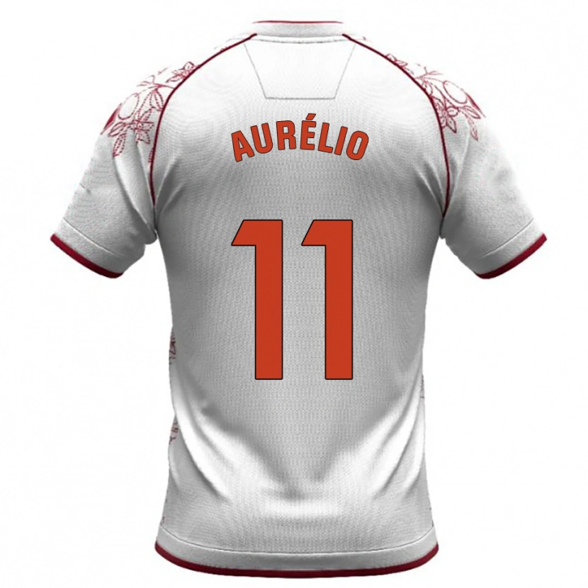 Danxen Kid Douglas Aurélio #11 White Burgundy Away Jersey 2025/26 T-Shirt