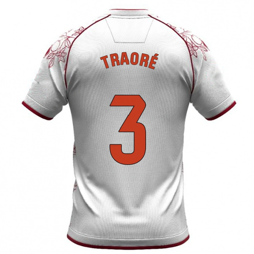 Danxen Kid Mamadou Traoré #3 White Burgundy Away Jersey 2025/26 T-Shirt