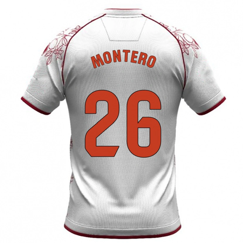 Danxen Kid Marcos Montero #26 White Burgundy Away Jersey 2025/26 T-Shirt