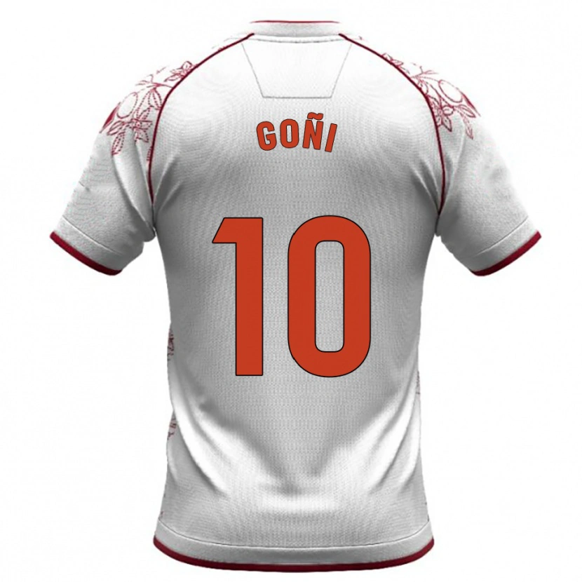 Danxen Kid Hugo Goñi #10 White Burgundy Away Jersey 2025/26 T-Shirt