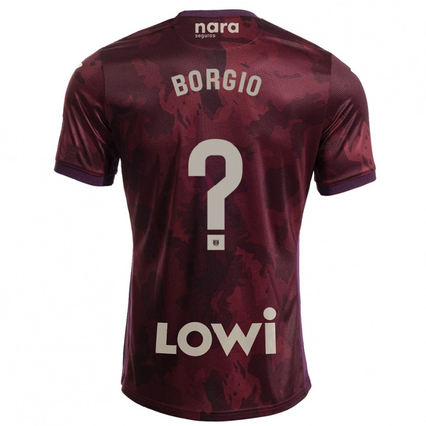 Danxen Kid Íñigo Borgio #0 Burgundy White Away Jersey 2025/26 T-Shirt