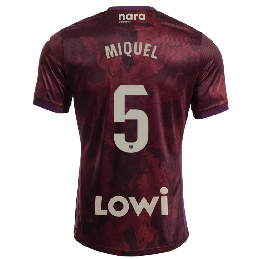 Danxen Kid Ignasi Miquel #5 Burgundy White Away Jersey 2025/26 T-Shirt