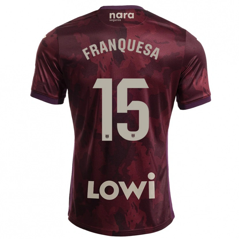 Danxen Kid Enric Franquesa #15 Burgundy White Away Jersey 2025/26 T-Shirt